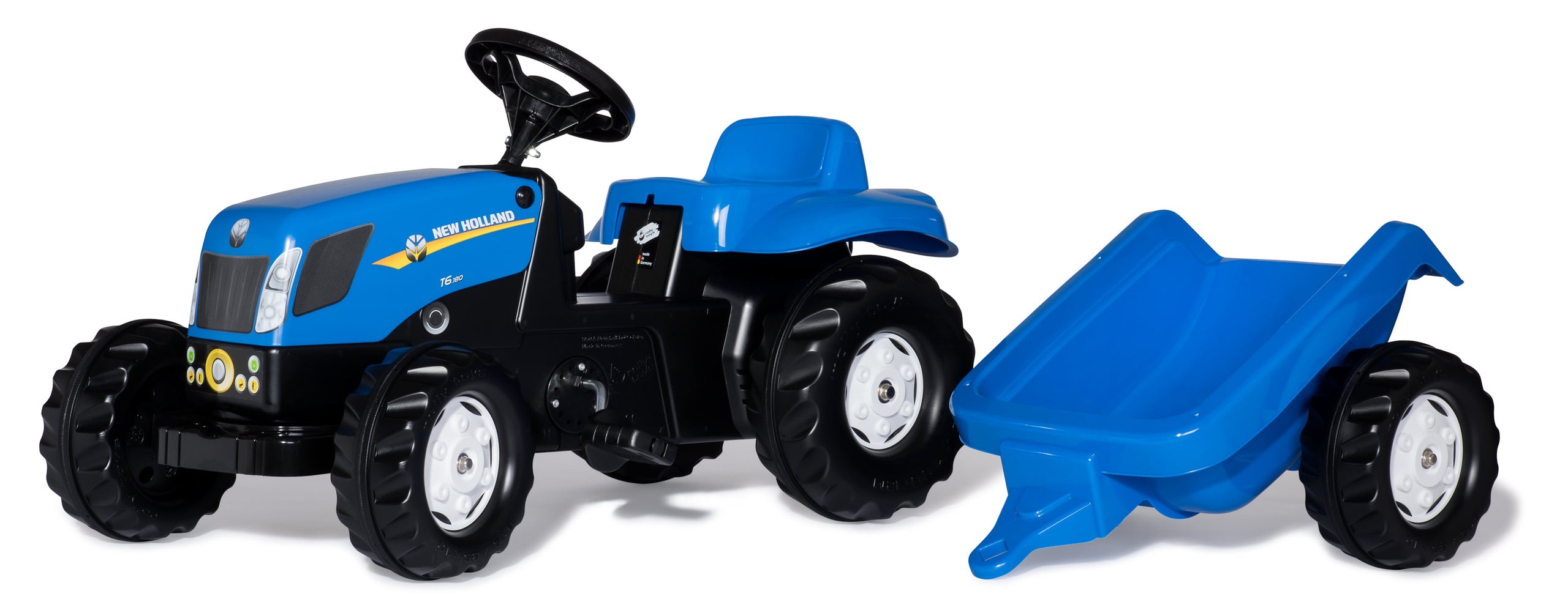 Blue pedal tractor on sale
