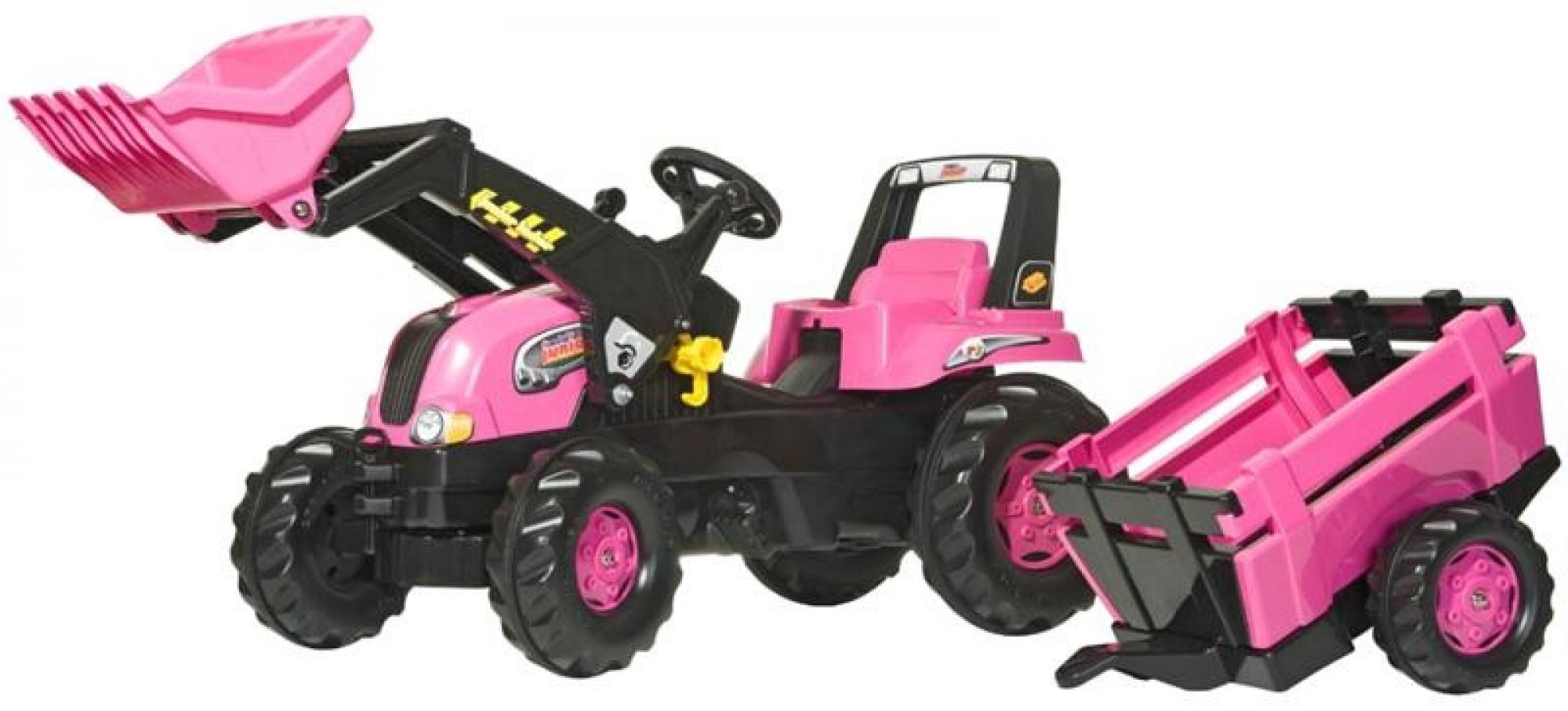 Rolly Girls Pink XTrac Ride On Pedal Tractor with Front Loader