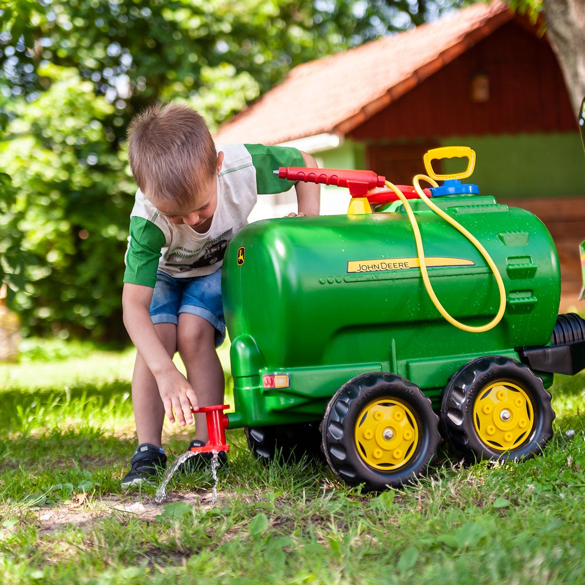 Rolly John Deere Water Tanker with Pump for Ride On Pedal Tractor McVey Bros Agri Superstore