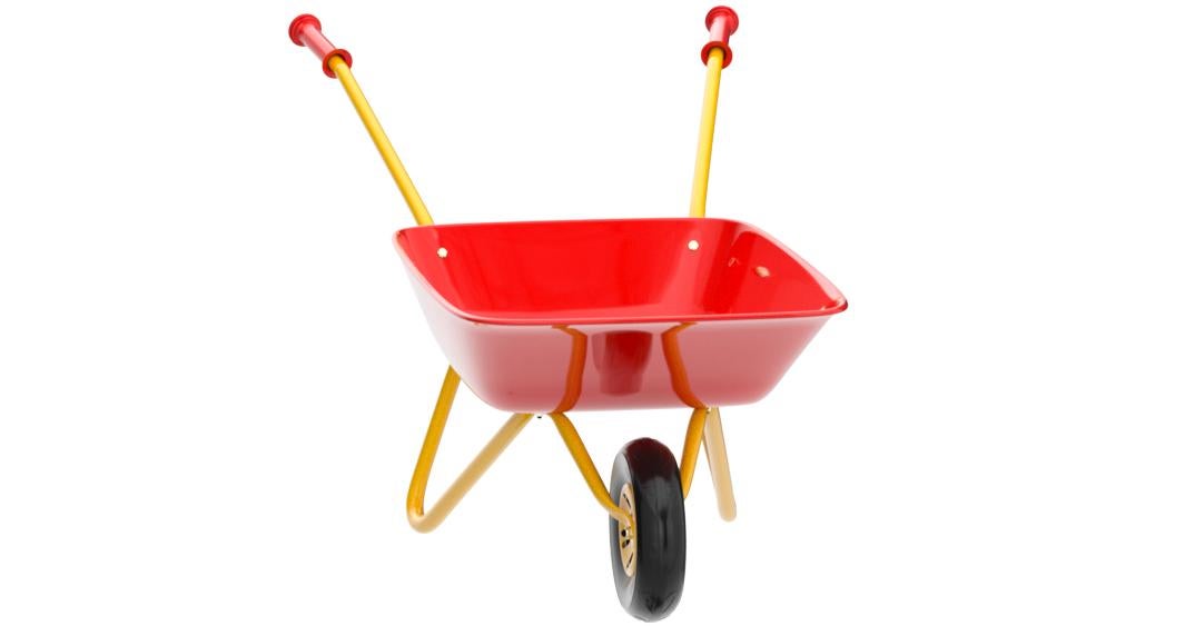 Rolly Kids Red Metal Wheel Barrow Wheelbarrow Toy